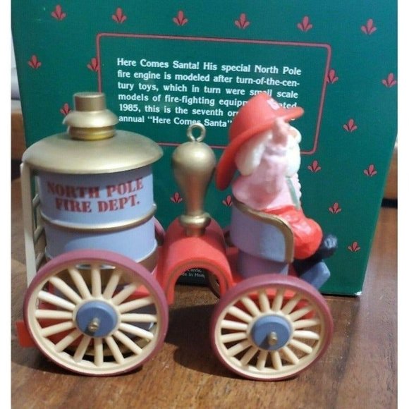 Hallmark Santas Fire Engine ornament 1985 boxed #7 in series collector item - Picture 6 of 10